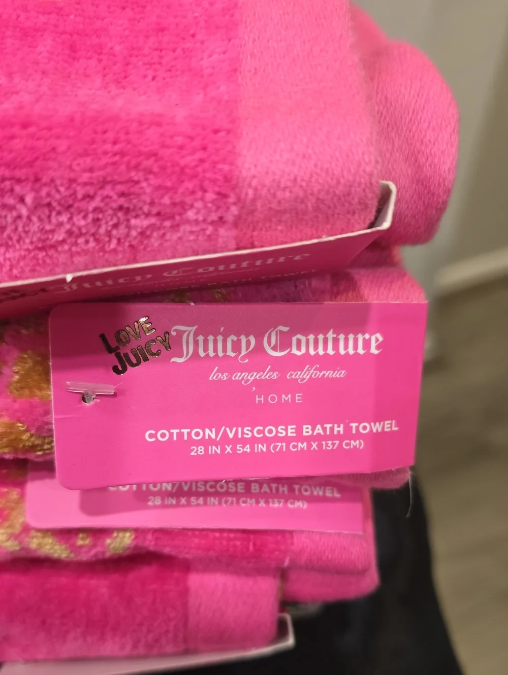 Juicy Couture Home Leopord Heart Crown Plush Bath Towel Set